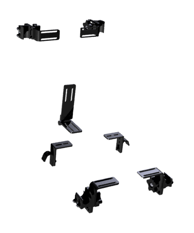Modify to a Hinged Seat to Back Bracket, Flush, with knob release hardware for seat and back, 7/8" tubing.
