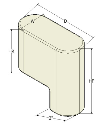 Medial Knee Support Pads, L-Shaped Oval
