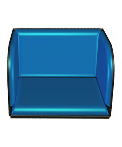 BioForm Double Leg Padded Footbox, Hardware to secure from Seat Pan, for 14” Wheelchairs