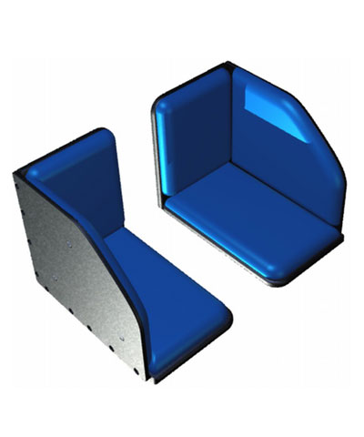 BioForm Single Leg Padded Footbox, Hardware to secure from Hangers, for 14” Wheelchairs (pair)