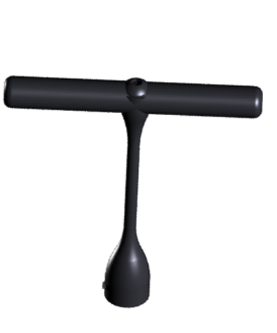 ‘T’ Joystick Handle w/set screw, 4” wide